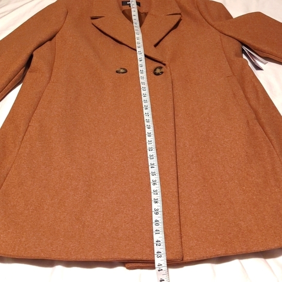 NWT:DKNY Fashion women’s brown faux wool overcoat. Size XXL. - Picture 3 of 13